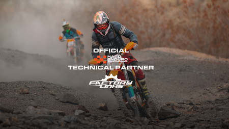 Head-on photo of a rider being followed by another rider during competition in Hard Enduro