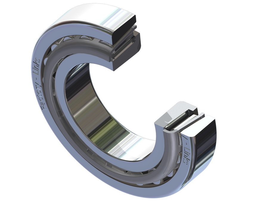 Cutaway view of Factory Links OEM Series front wheel bearing showing internal ball elements and seal design.