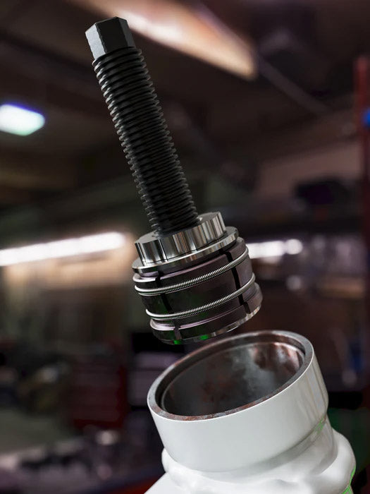 An image showing how the tool fits into the motorcycle frame.