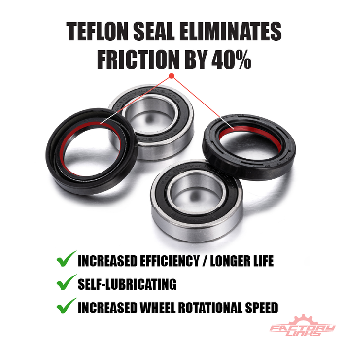 Low-friction Race Series rear wheel bearing with red Teflon seal for Stark motorcycles.
