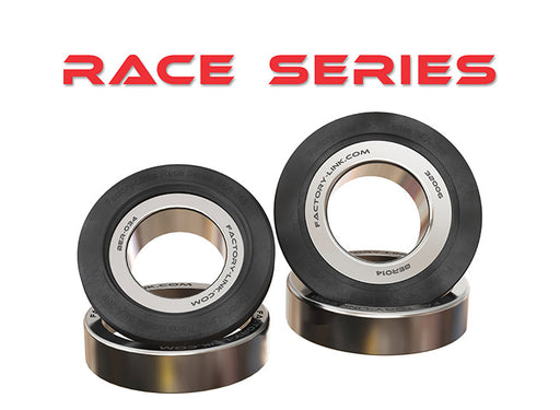 Factory Links Race Series® steering stem bearing kit for Kawasaki KX off-road motorcycles with sealed tapered bearings for smooth steering and durability.