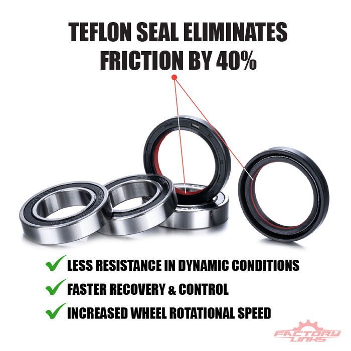 Race Series Teflon seal with bearings on a white background for Honda CRF, and Suzuki RMZ.